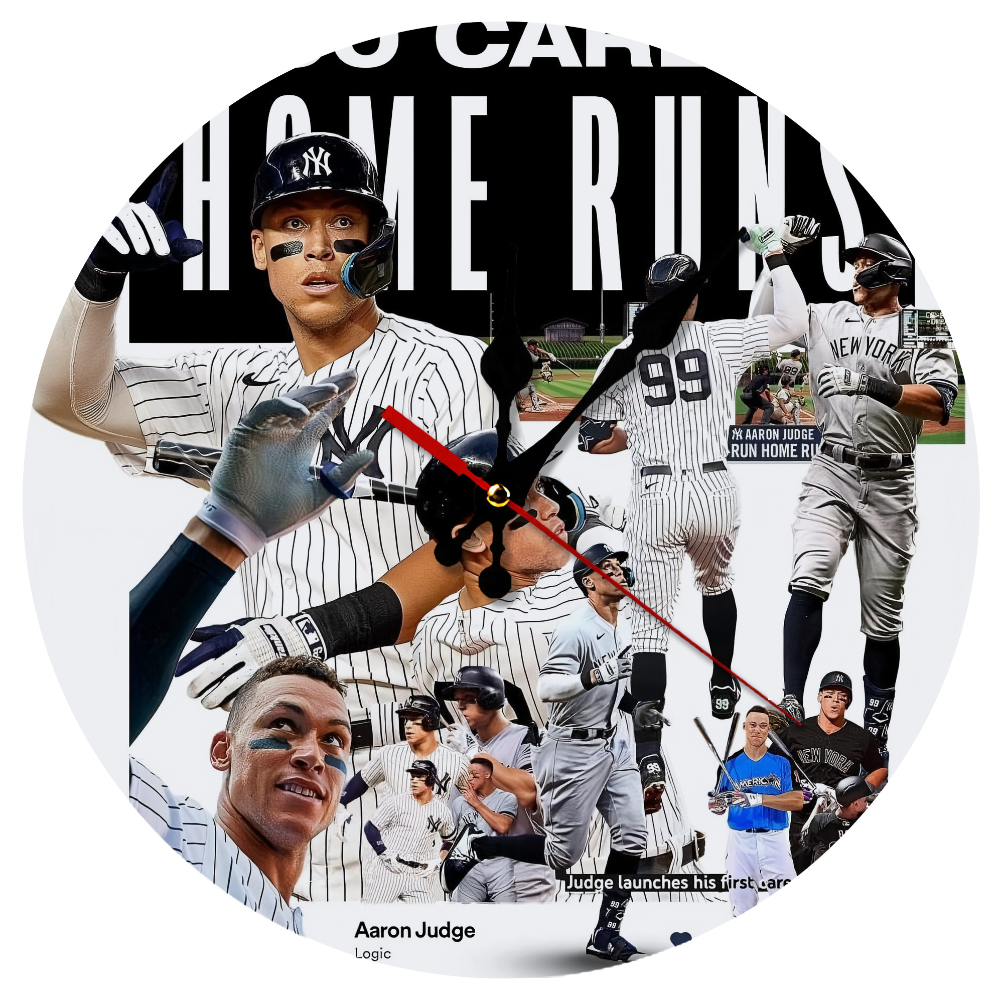 Aaron Judge 200 Home Runs 2 Silent Round Wall Clock – Modern & Stylish DIY Design, Durable Wood Construction, Easy To Install – Perfect For Office, Bedroom, Living Room, And More